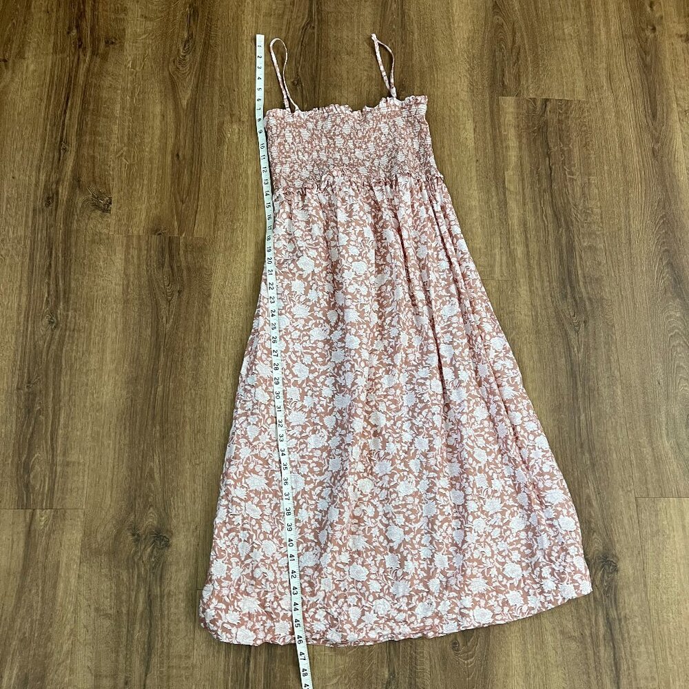 J. Crew Smocked Cotton Poplin Dress Rose Vines Sz M - Picture 9 of 13